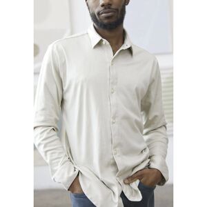Alex Crane Pima Cotton Blanket Shirt - Bone L